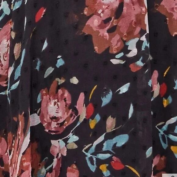 TORRID supplice  FAUX WRAP midi DRESS SWISS DOT FLORAL DARK GREY‎ plus size 4 - Picture 5 of 15